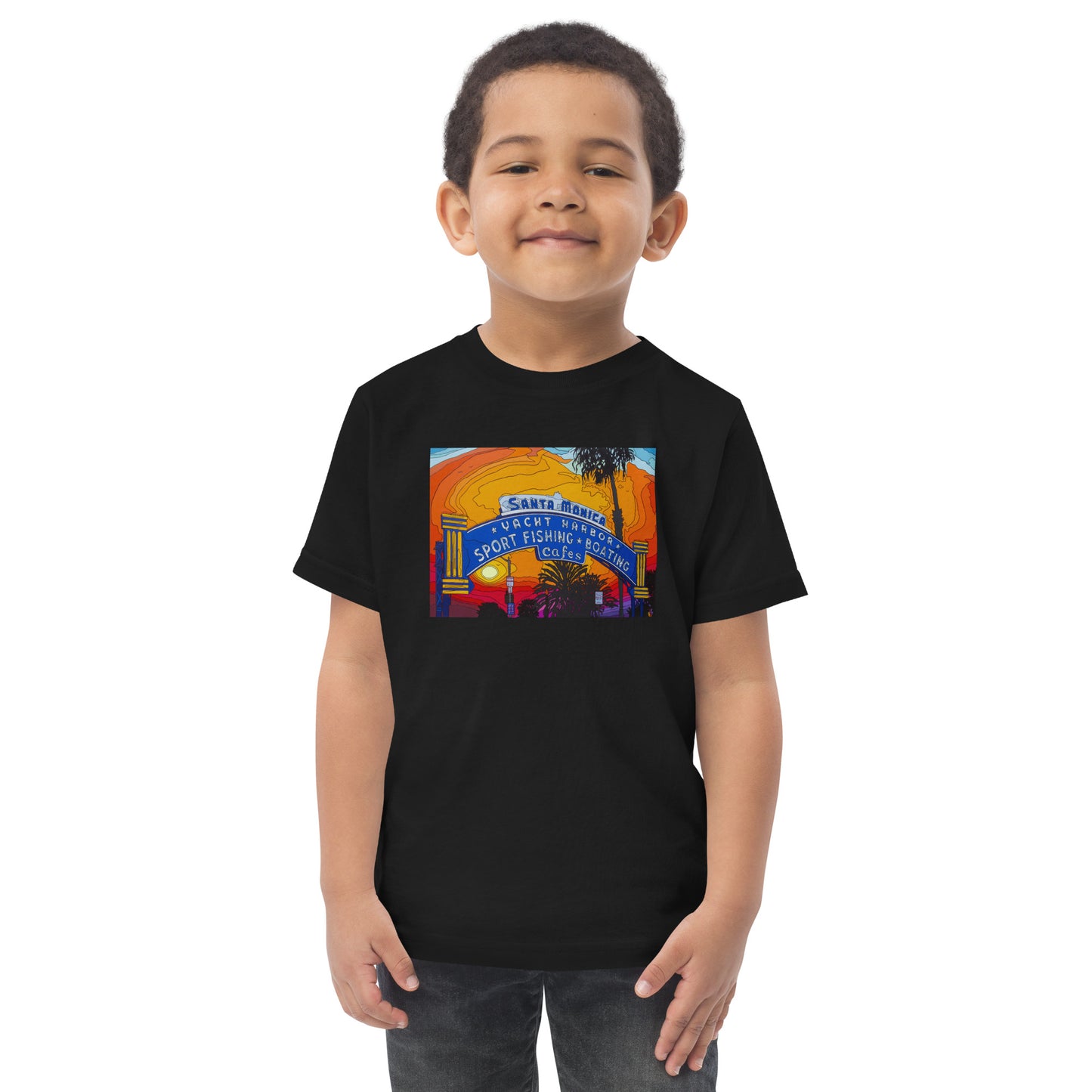 Santa Monica Pier Sign - Toddler jersey t-shirt