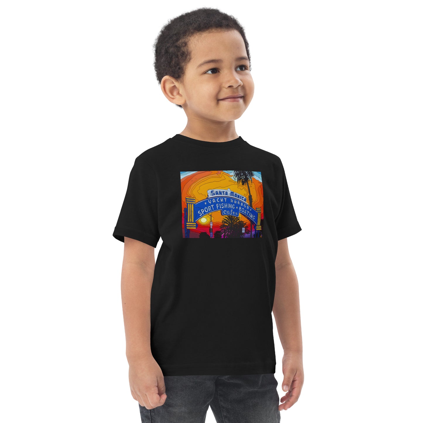 Santa Monica Pier Sign - Toddler jersey t-shirt