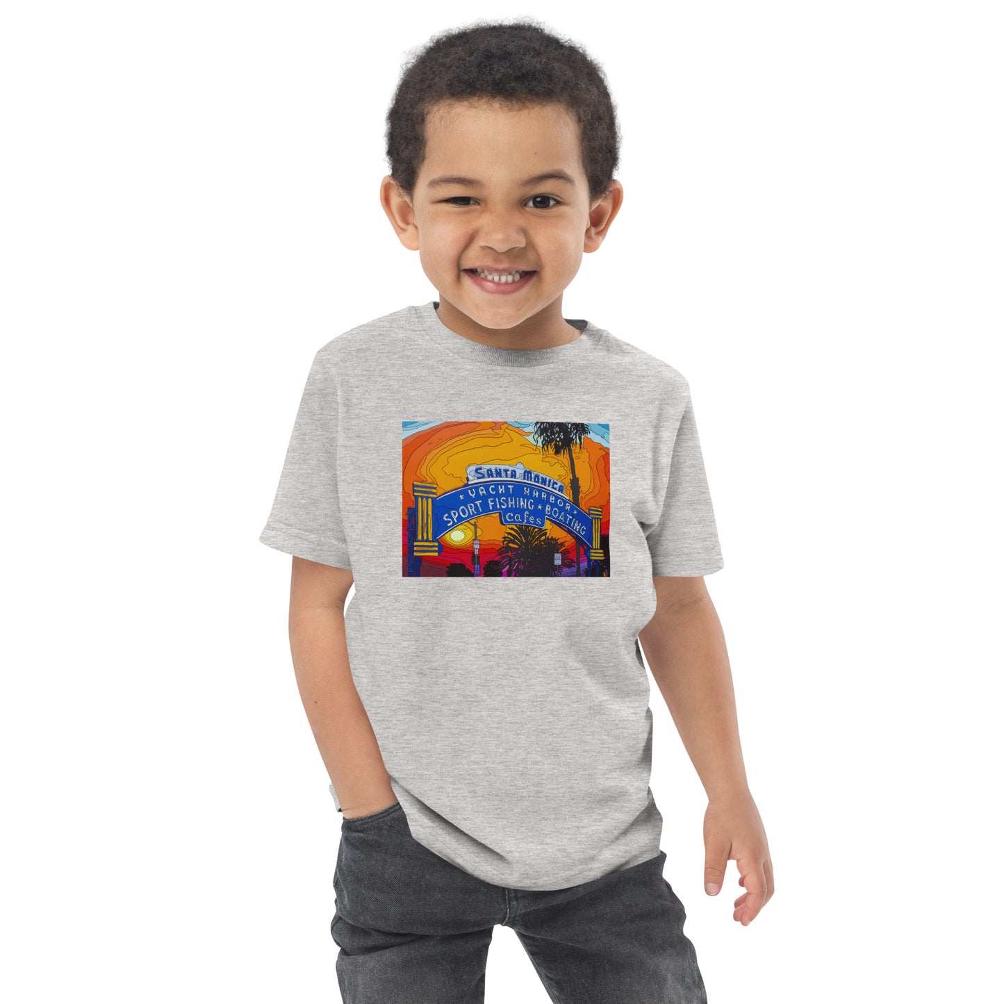 Santa Monica Pier Sign - Toddler jersey t-shirt
