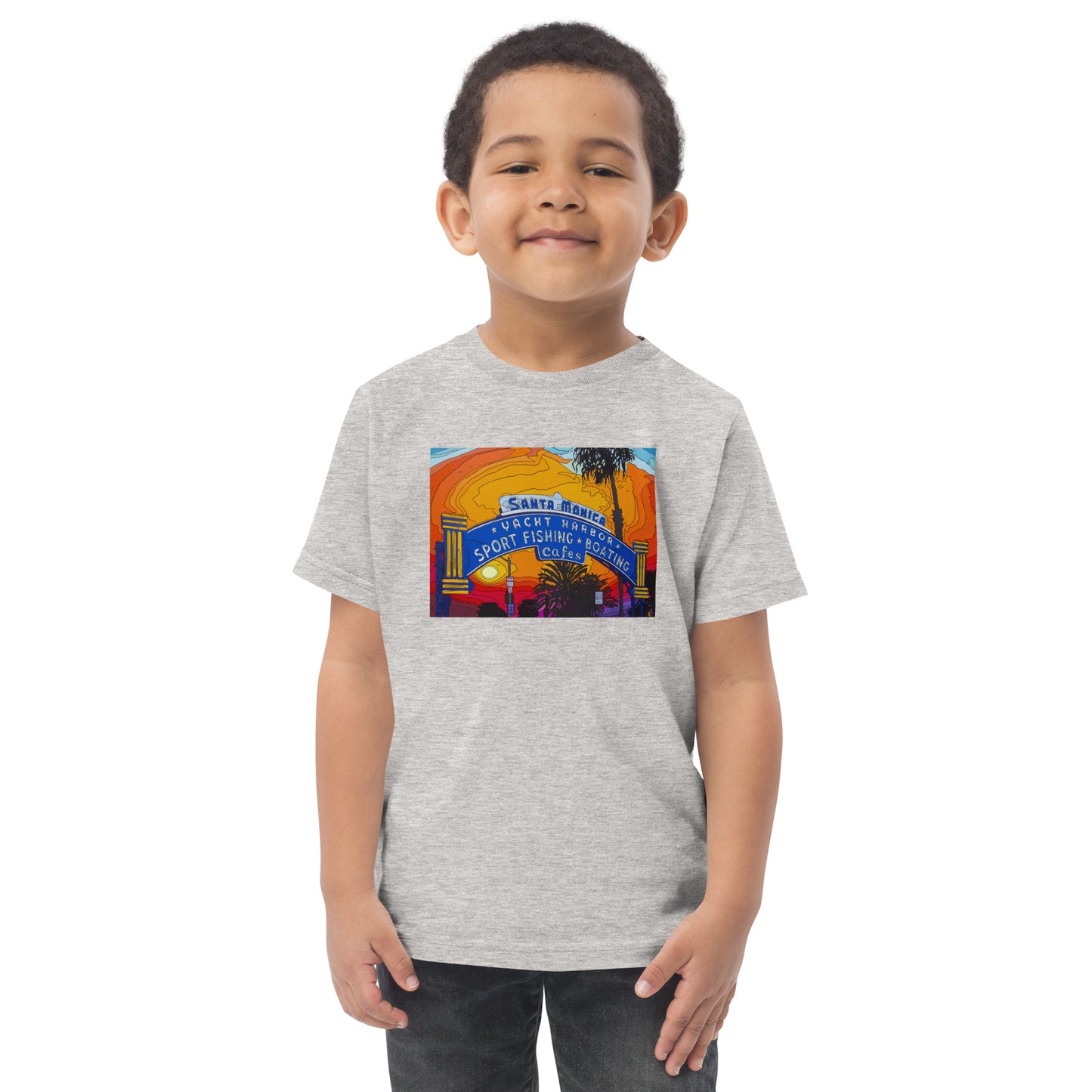 Santa Monica Pier Sign - Toddler jersey t-shirt