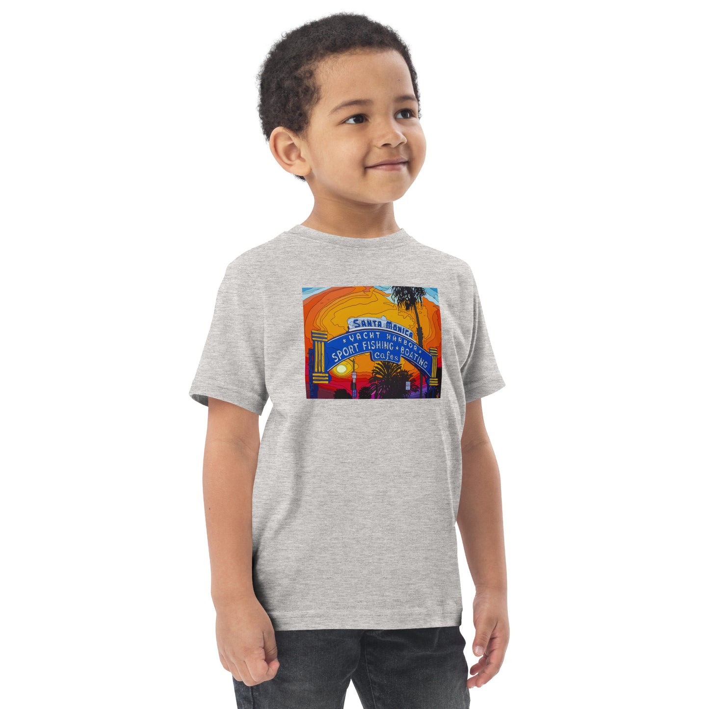 Santa Monica Pier Sign - Toddler jersey t-shirt