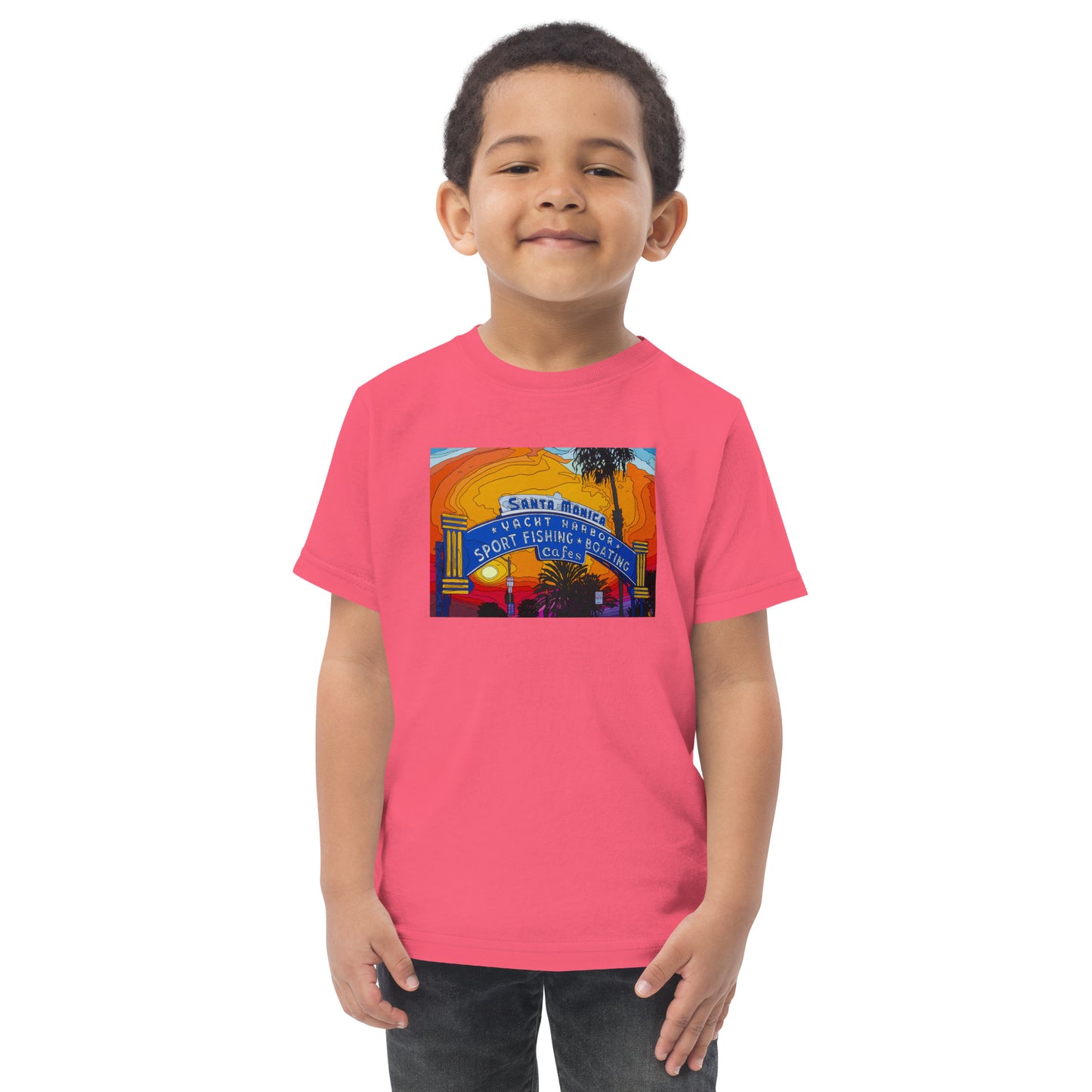 Santa Monica Pier Sign - Toddler jersey t-shirt