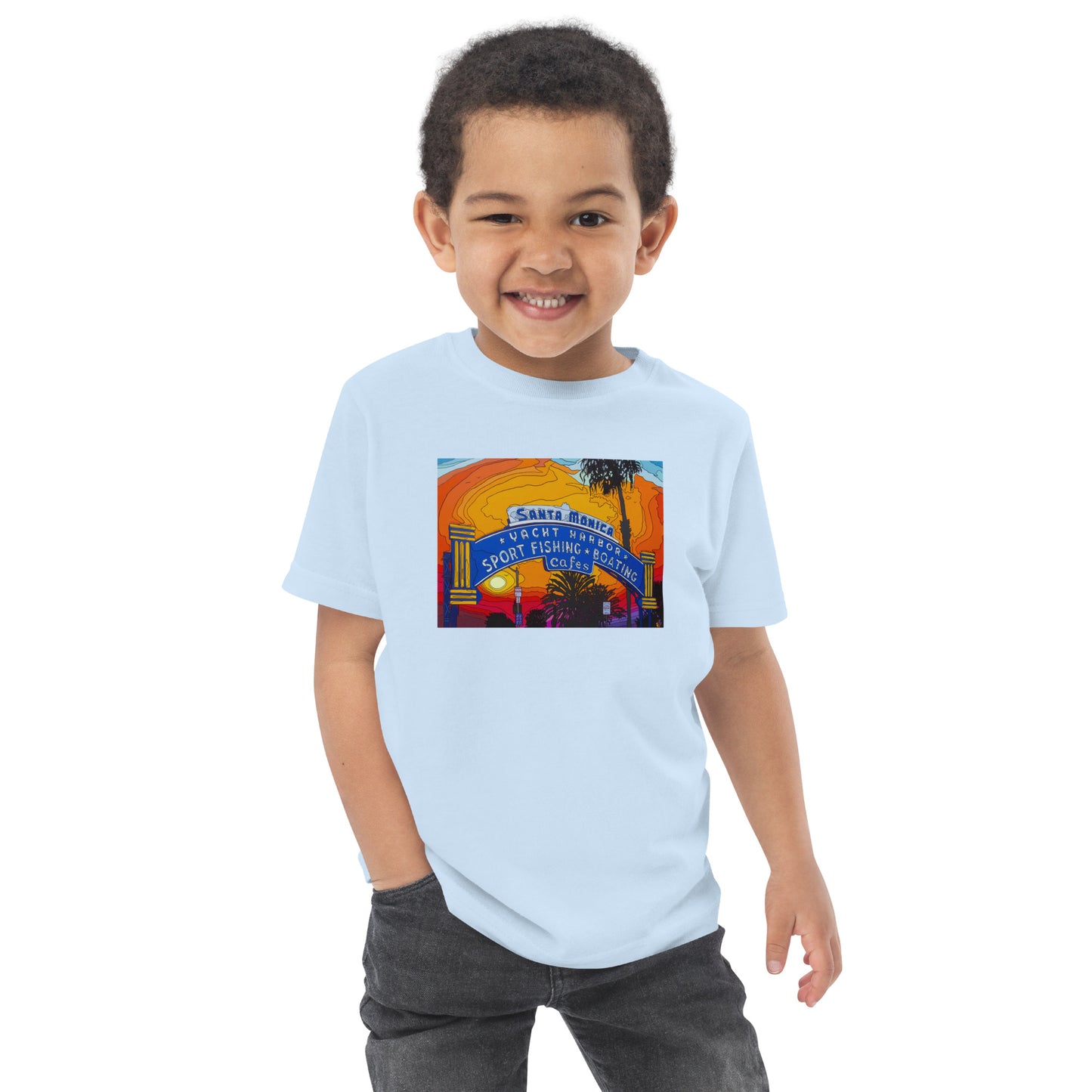 Santa Monica Pier Sign - Toddler jersey t-shirt