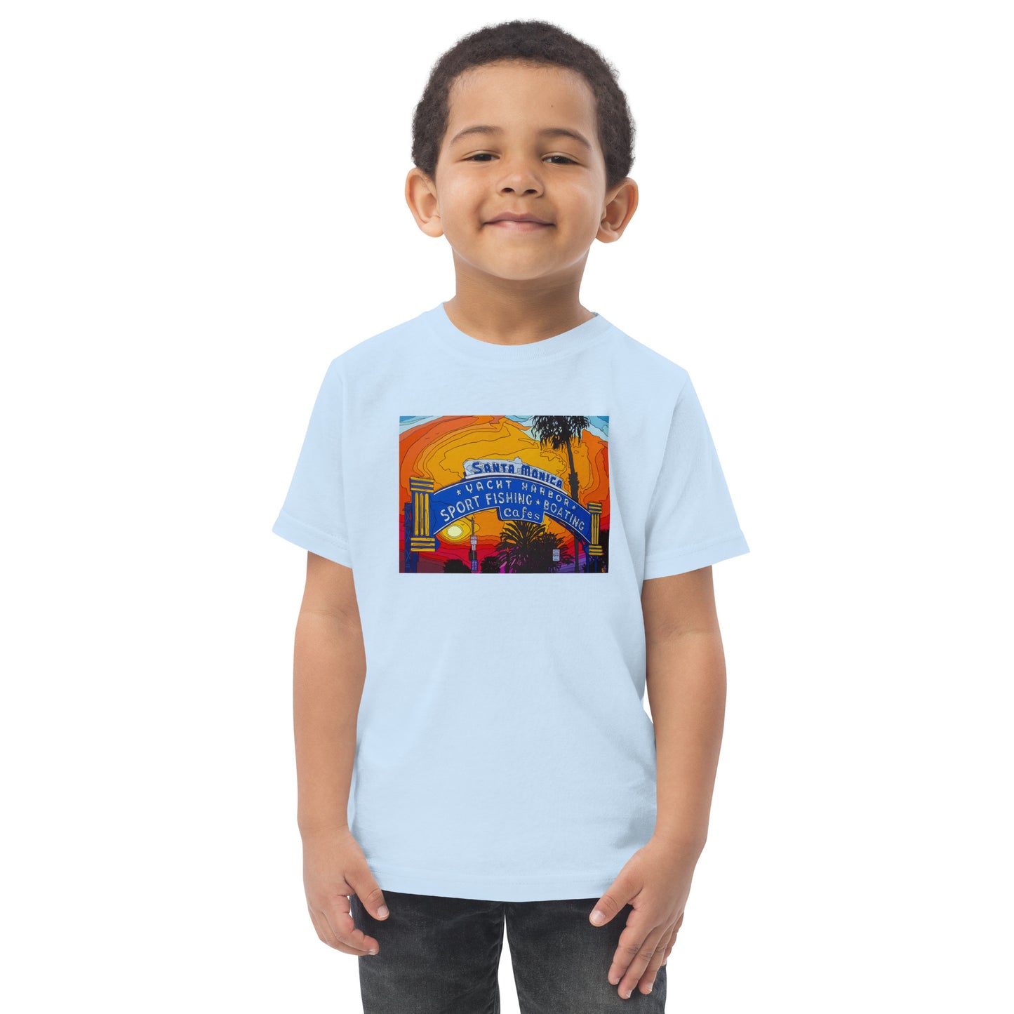 Santa Monica Pier Sign - Toddler jersey t-shirt