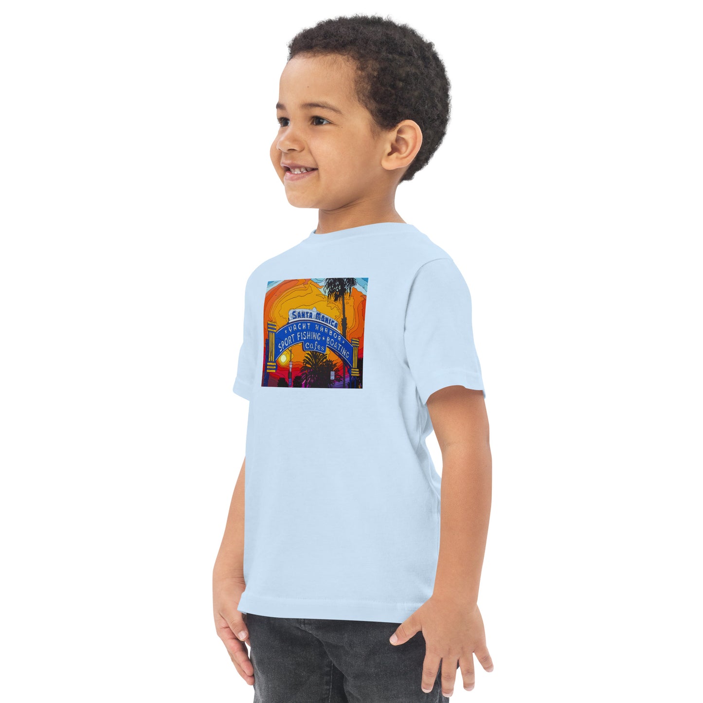 Santa Monica Pier Sign - Toddler jersey t-shirt