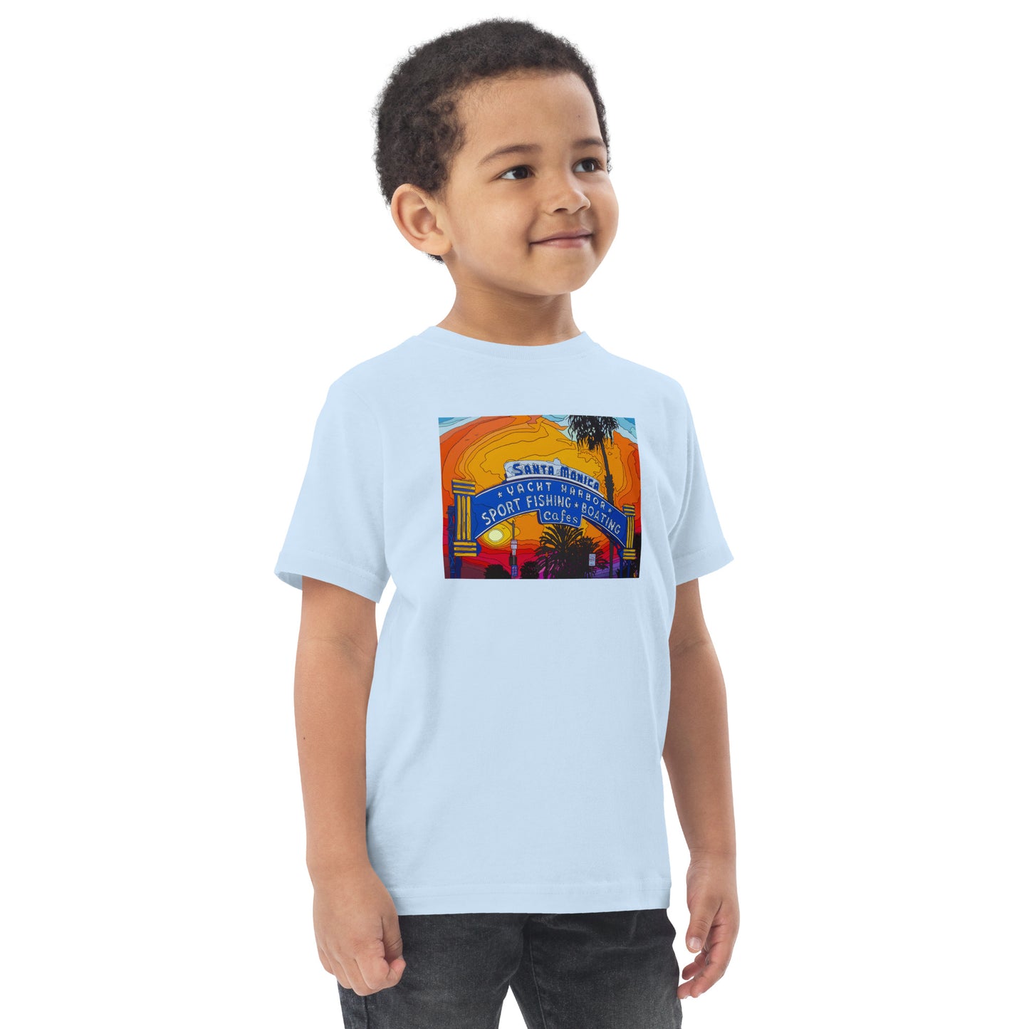 Santa Monica Pier Sign - Toddler jersey t-shirt
