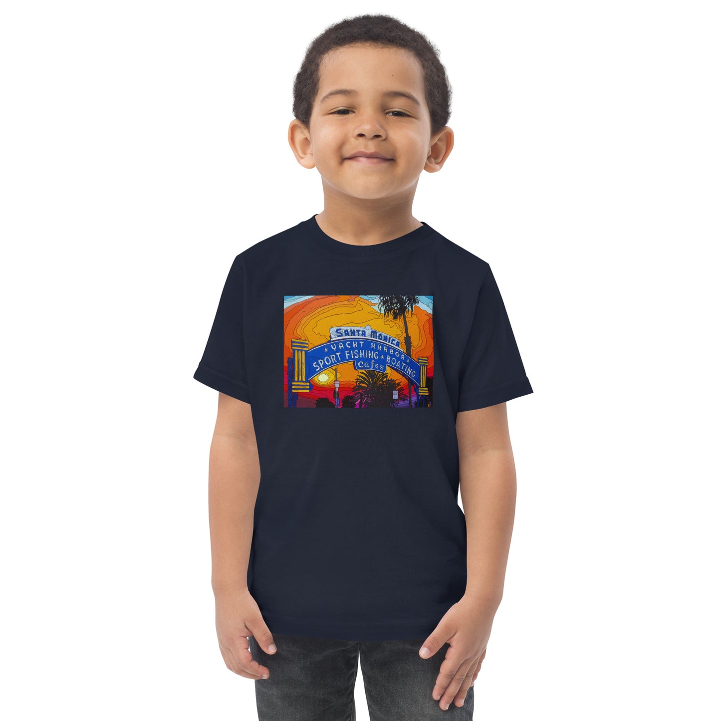 Santa Monica Pier Sign - Toddler jersey t-shirt