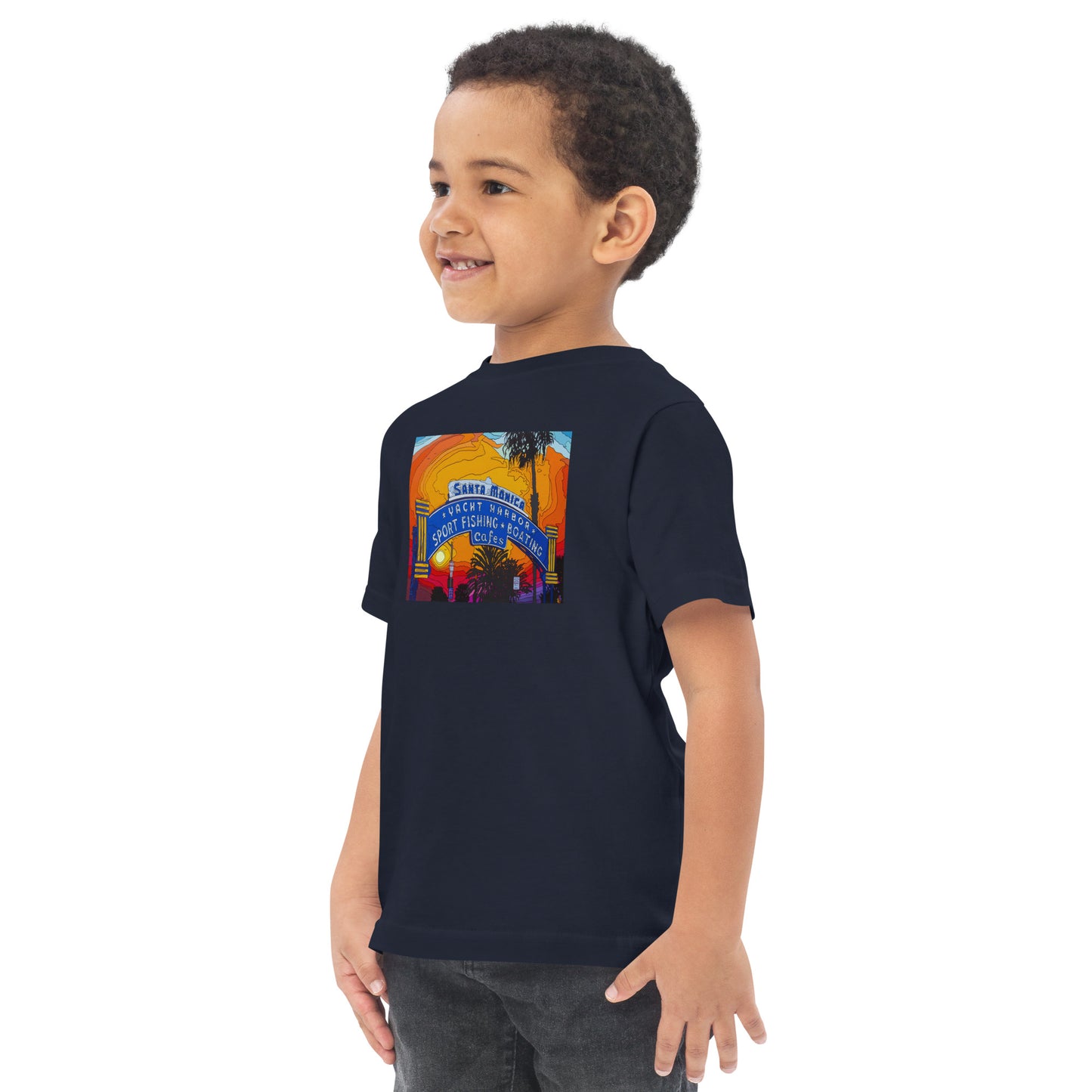 Santa Monica Pier Sign - Toddler jersey t-shirt