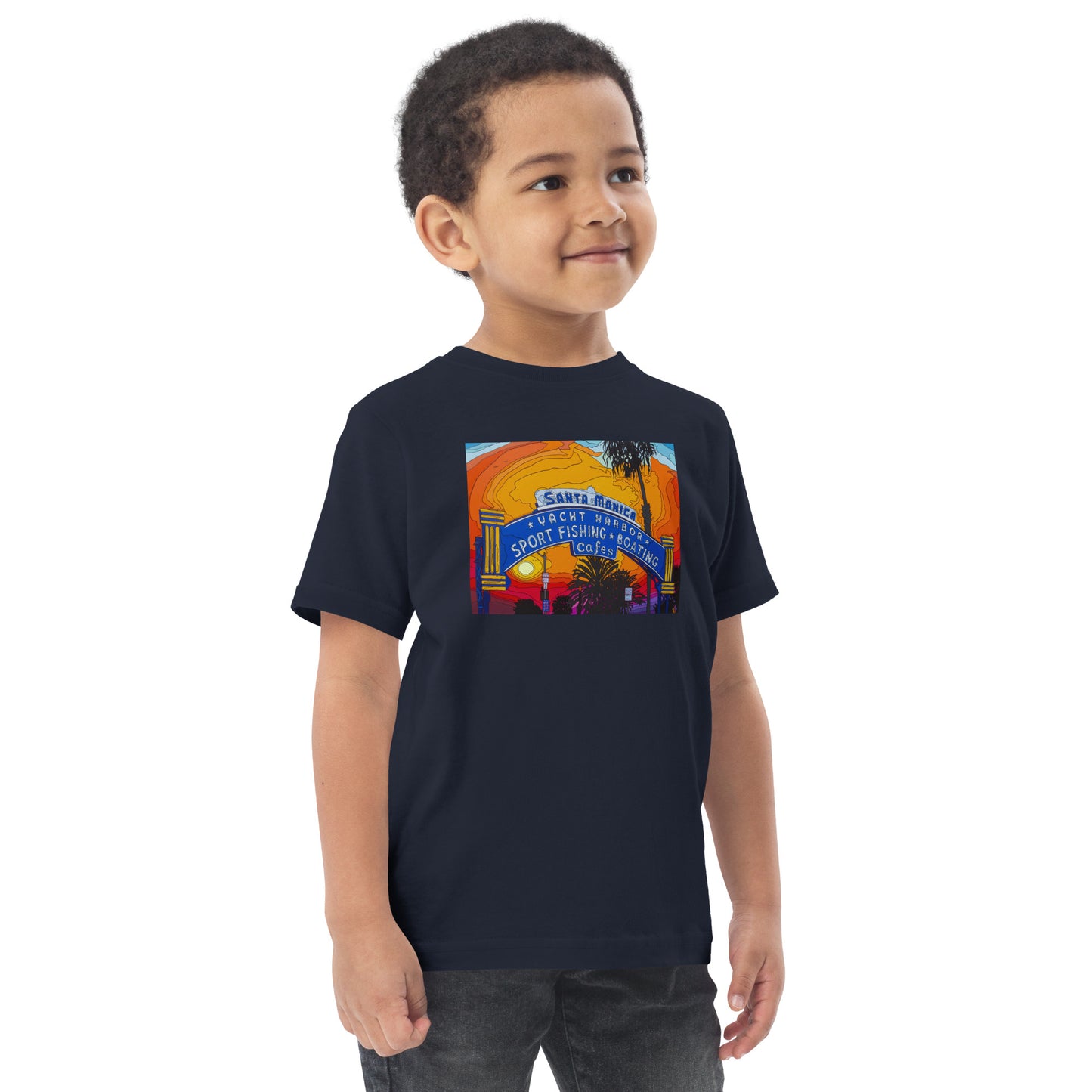 Santa Monica Pier Sign - Toddler jersey t-shirt
