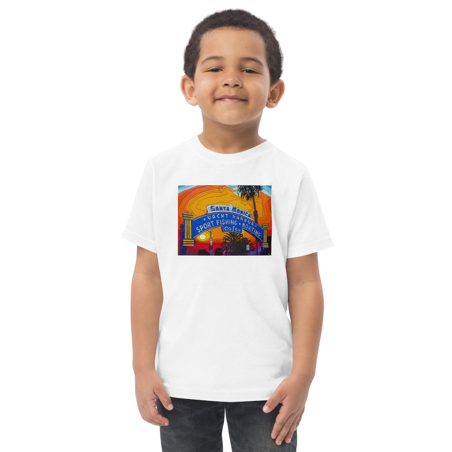 Santa Monica Pier Sign - Toddler jersey t-shirt