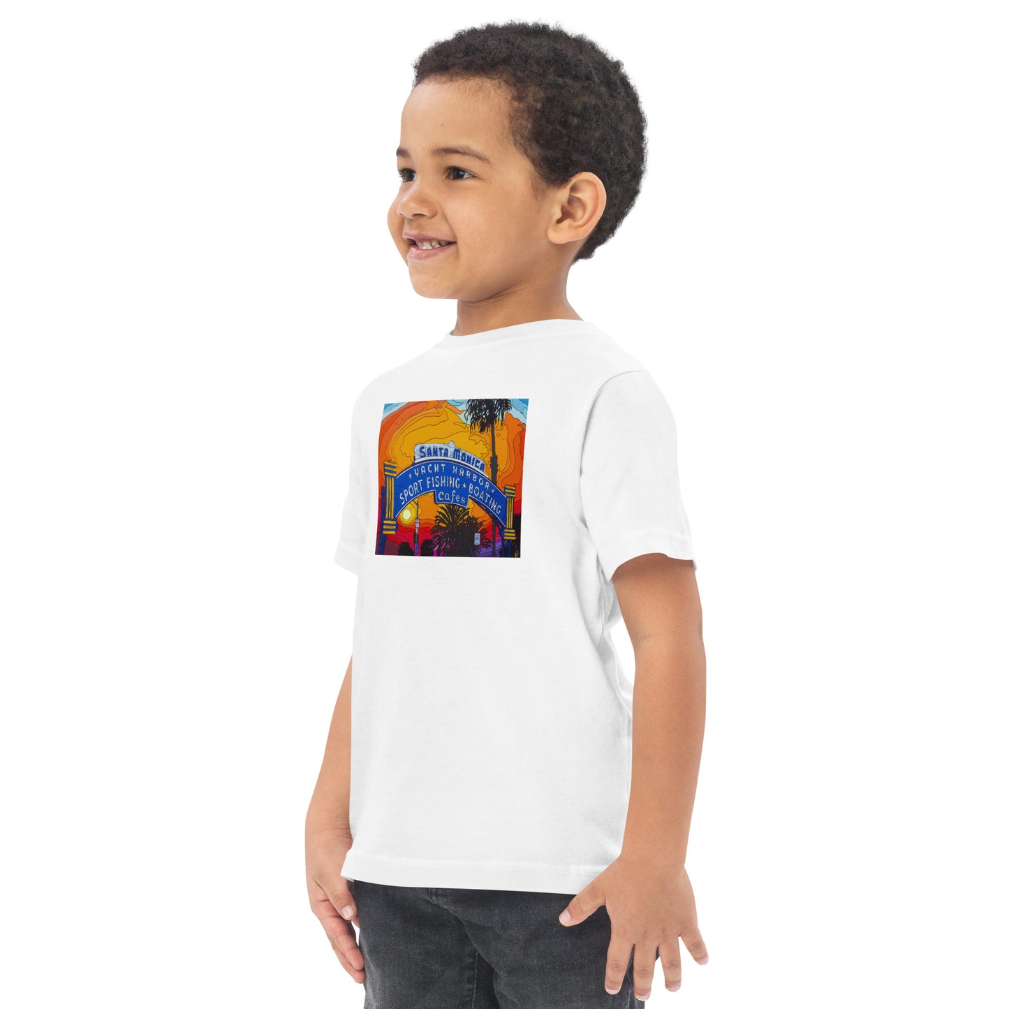 Santa Monica Pier Sign - Toddler jersey t-shirt