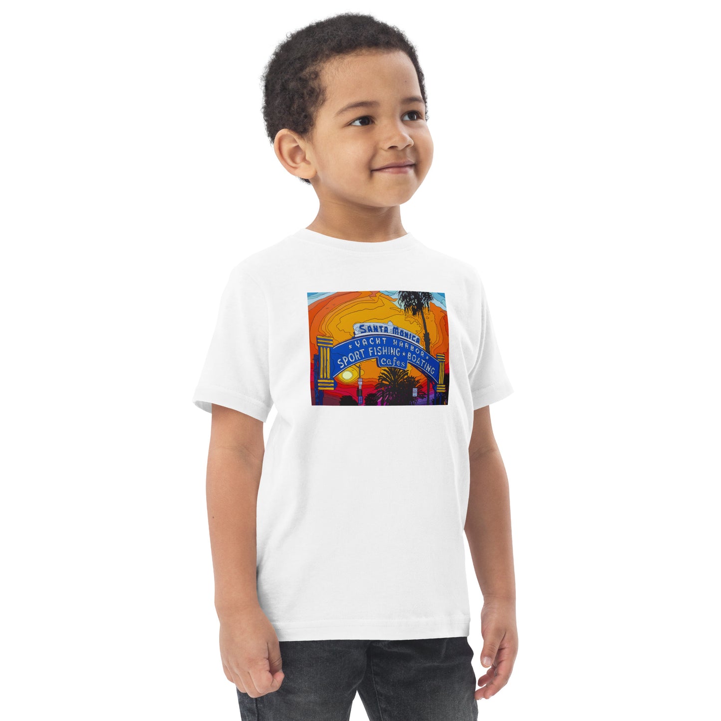 Santa Monica Pier Sign - Toddler jersey t-shirt