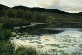 Kitty Kielland, Summer Night, 1886, oil on canvas, Nasjonalgalleriet, Oslo, Norway. Detail.