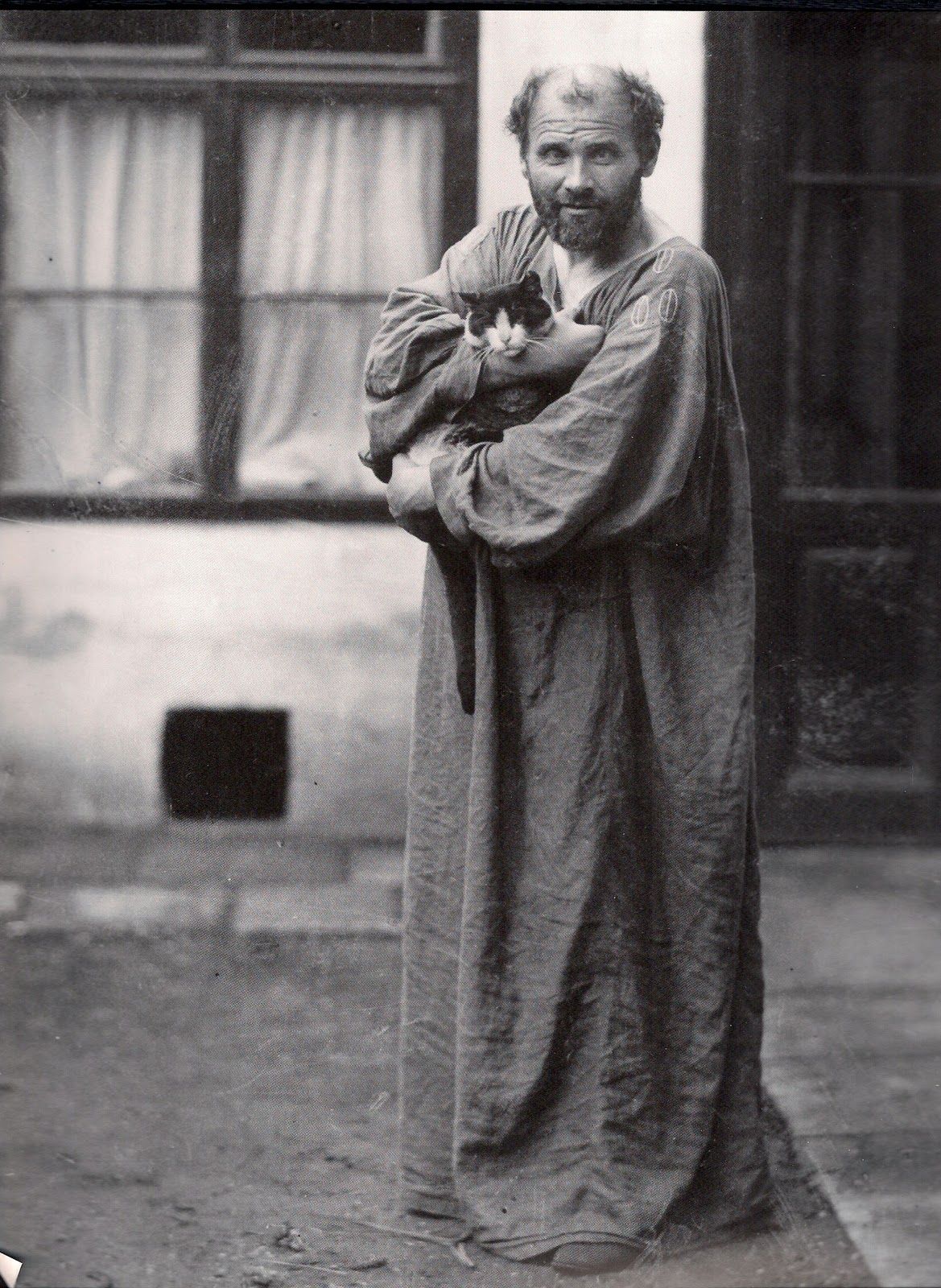 artists cats, Gustav Klimt with Katze