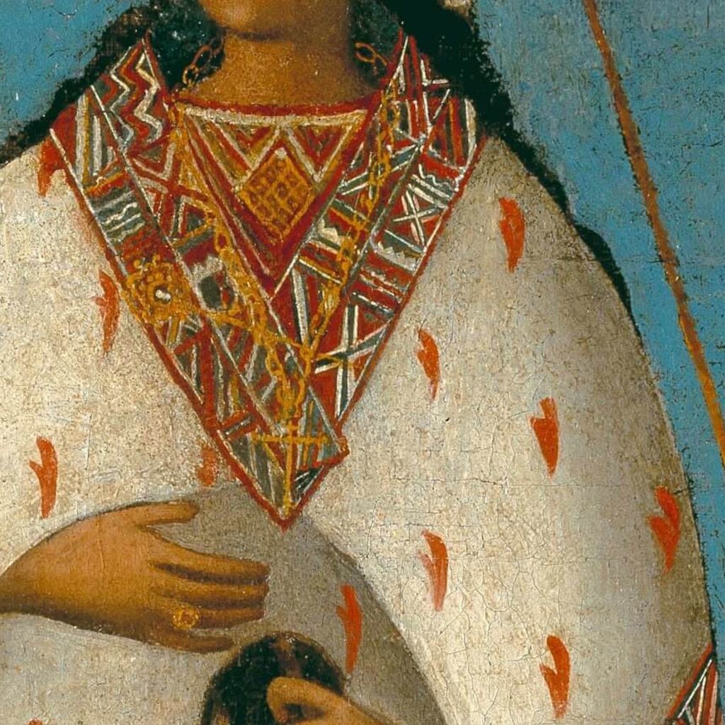 Mama Occollo: Great Princess Mama Occollo, ca. 1850-1870, Cuzco, Peru, Denver Art Museum, Denver, CO, USA. Detail.
