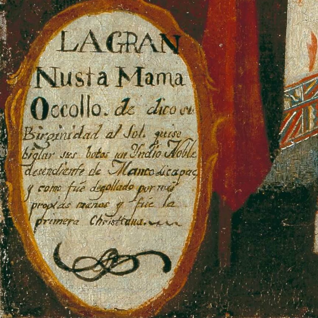 Mama Occollo: Great Princess Mama Occollo, 1850-1870, Cuzco, Peru, Denver Art Museum, Denver, CO, USA. Detail.
