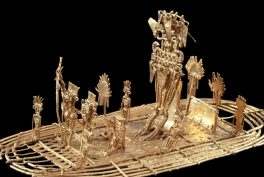 Muisca Raft, ca 600-1600, gold, Museo del Oro, Bogotá, Colombia. Detail.