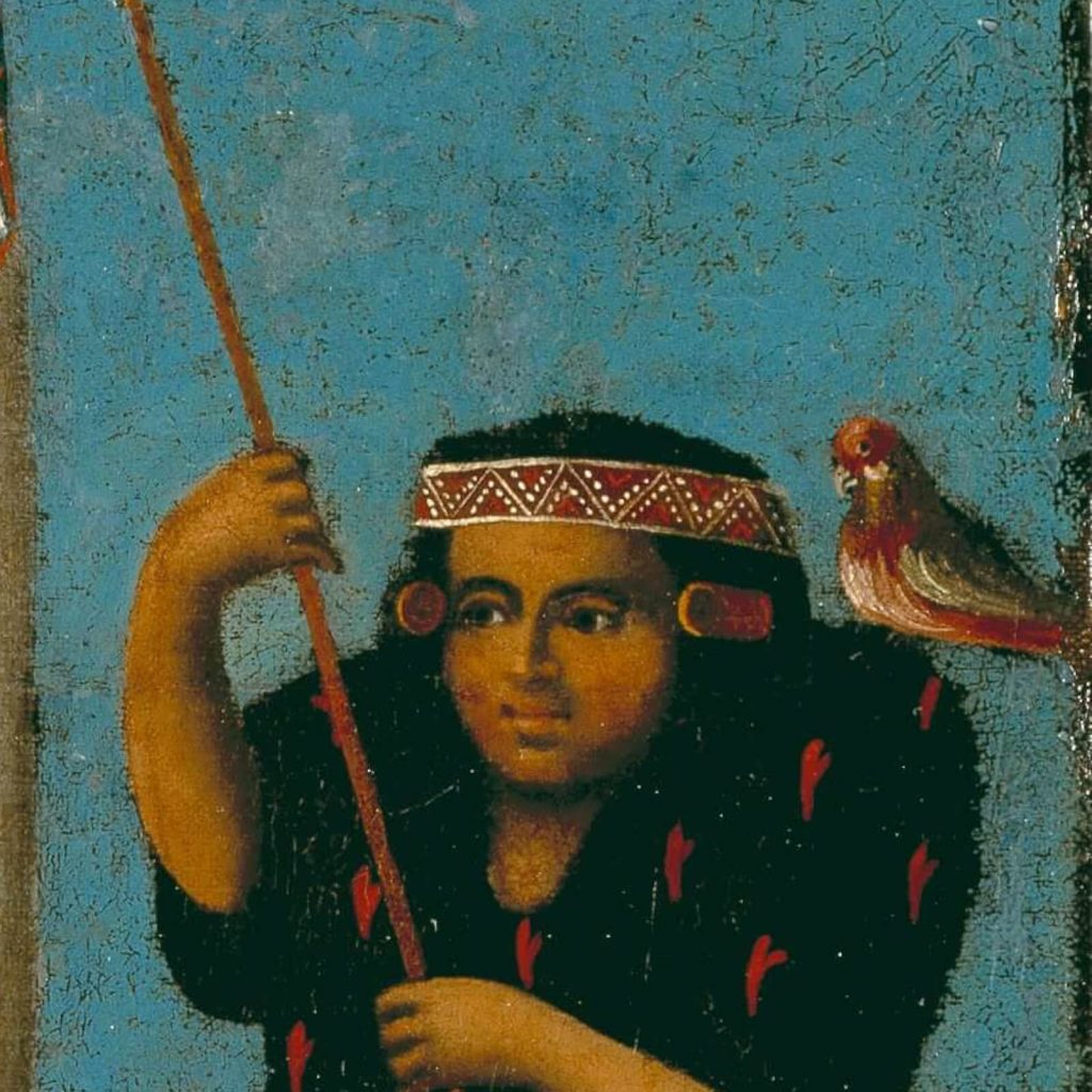 Mama Occollo: Great Princess Mama Occollo, ca. 1850-1870, Cuzco, Peru, Denver Art Museum, Denver, CO, USA. Detail.
