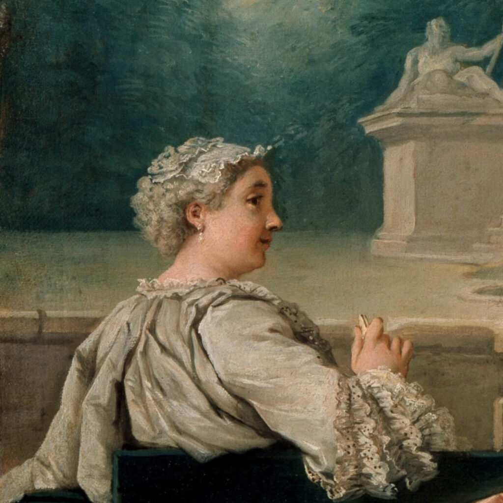 Declaration of Love: Jean-François de Troy, The Declaration of Love, 1731, Sanssouci, Potsdam, Germany. Detail.
