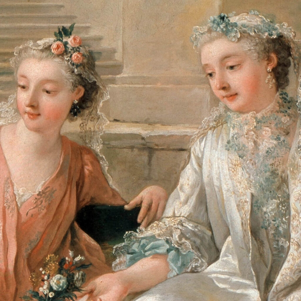 Declaration of Love: Jean-François de Troy, The Declaration of Love, 1731, Sanssouci, Potsdam, Germany. Detail.
