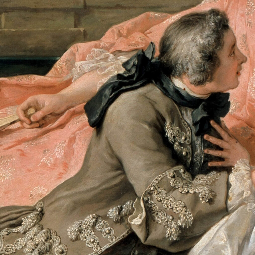 Declaration of Love: Jean-François de Troy, The Declaration of Love, 1731, Sanssouci, Potsdam, Germany. Detail.
