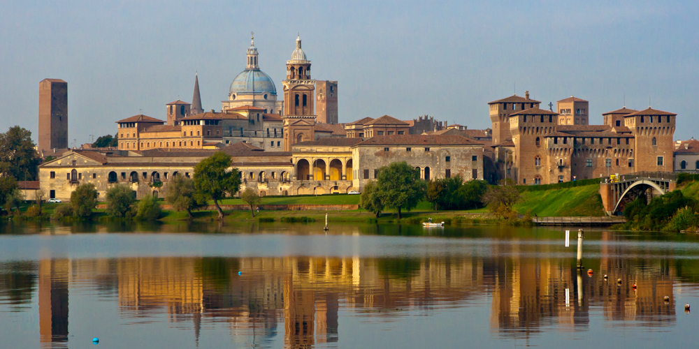 Andrea Mantegna: Skyline. Mantua, Italy. European Waterways.
