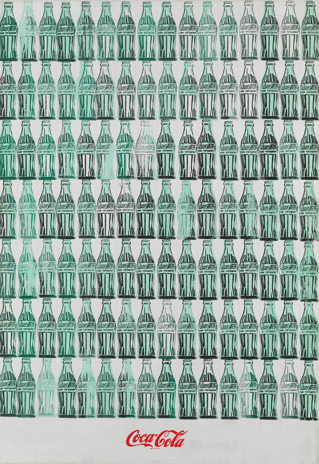 Andy Warhol, Green Coca Cola Bottles, 1962, Acrylic, screenprint and graphite pencil on canvas, Whitney Museum of American Art, New York, NY, USA.
