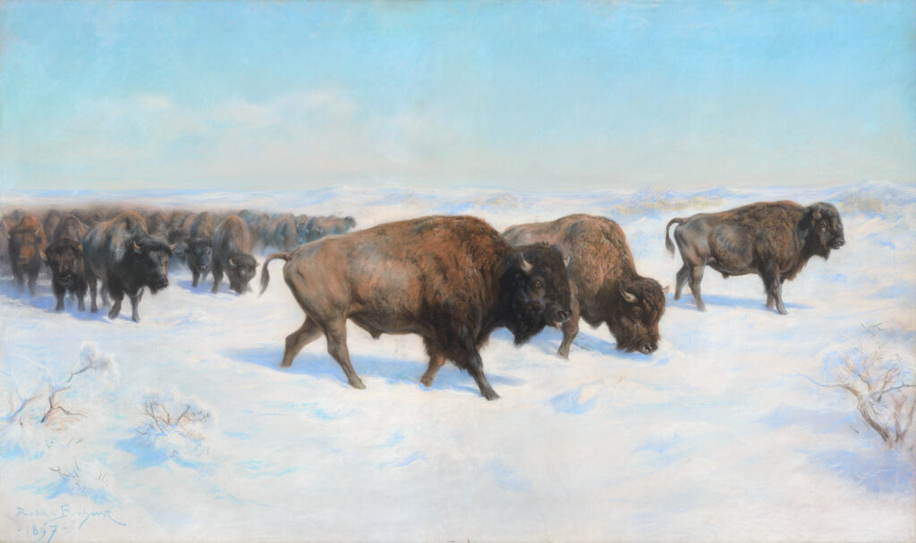 Rosa Bonheur paintings: Rosa Bonheur, Bison in the Snow, 1897. Coeur d’Alene Art Auction.
