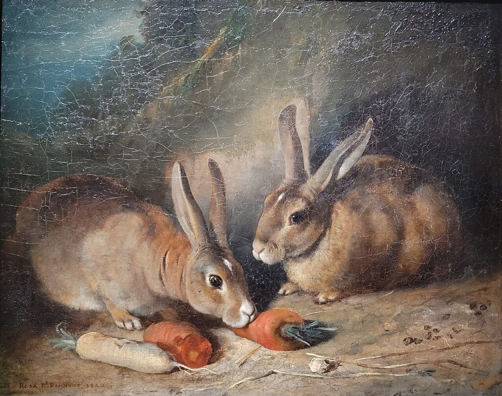 Rosa Bonheur paintings: Rosa Bonheur, Two Rabbits, 1840, Musée des Beaux Arts, Bordeaux, France.
