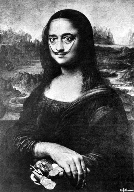Mona Lisa theft: Salvador Dalí, Self-Portrait as Mona Lisa, 1954. Dali Paintings.
