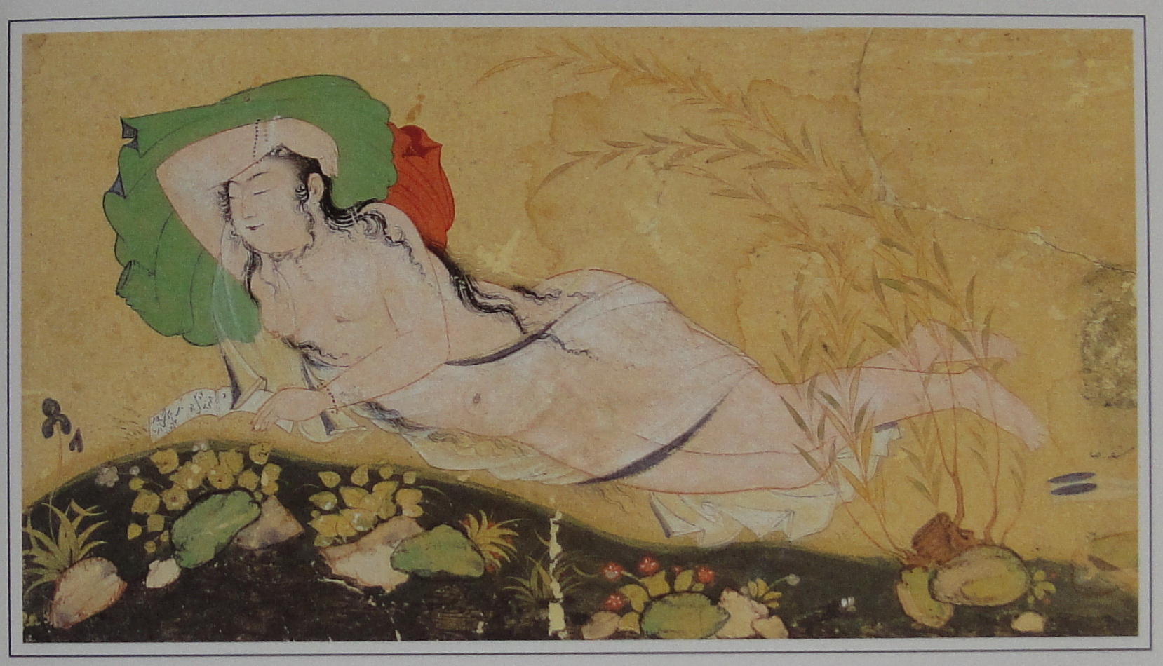 miniatures of Reza Abbasi, Reza Abbasi, Reclining Nude, 1590, Freer and Sackler Galleries, Smithsonian Institution, Washington, DC, USA.