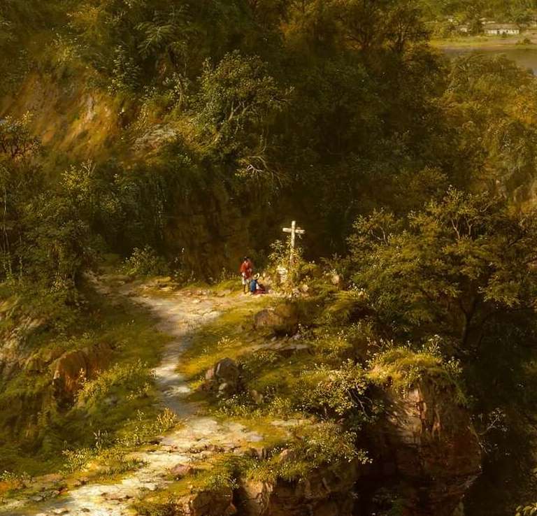 Frederic Church, Heart of the Andes, 1859, The Metropolitan Museum of Art, New York, NY, USA. Detail.