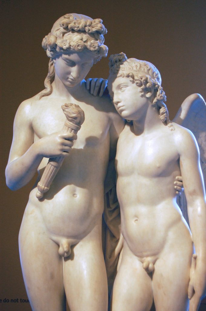 George Rennie, Cupid Rekindling the Torch of Hymen, c.1801, Victoria and Albert Museum, London, England, UK. Wikimedia Commons.