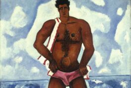 Marsden Hartley, Canuck Yankee Lumberjack at Old Orchard Beach, Maine, 1940, Smithsonian Institution, Washington, USA. Detail.