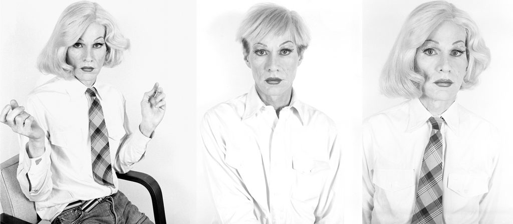 Andy Warhol collaborations: Christopher Makos, Photographs of Andy Warhol from the Altered Image series, 1981, New York, NY, USA. Interview Magazine.
