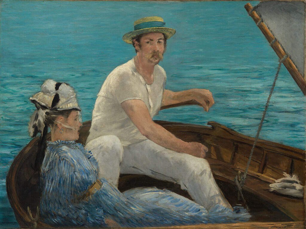 manet monet quiz: Boating, 1874, Metropolitan Museum of Art, New York, NY, USA. 