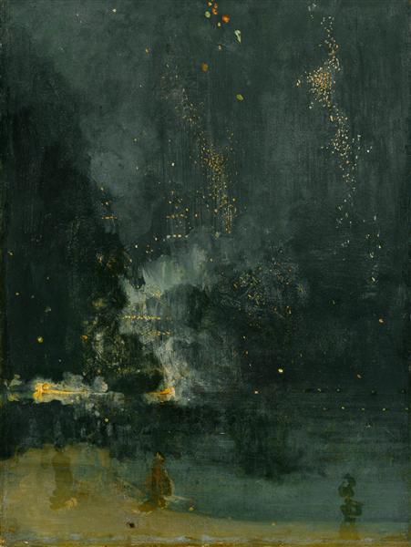 tonalism: James McNeill Whistler, Nocturne in Black and Gold: The Falling Rocket, c. 1875, Detroit Institute of Arts, Detroit, MI, USA.
