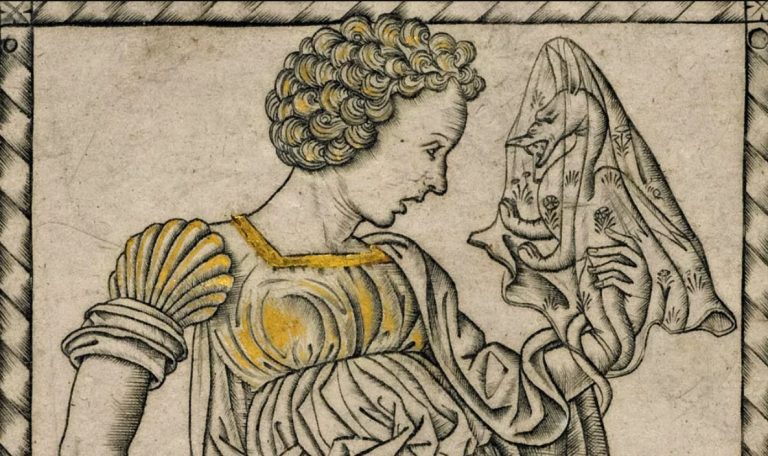 Mantegna Tarocchi: The Logic, Mantegna Tarocchi cards, c. 1465, Pinacoteca Ambrosiana, Milan, Italy. Detail.
