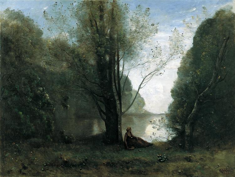 tonalism: Jean-Baptiste-Camille Corot, The Solitude. Recollection of Vigen, Limousin, 1866, Thyssen-Bornemisza Museum, Madrid, Spain.
