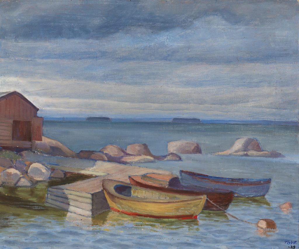 Tove Jansson Moomins: Tove Jansson, Boats in Pellinge, 1929. © Moomin CharactersTM.
