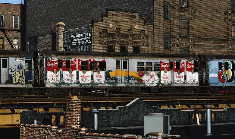 Andy Warhol collaborations: Martha Cooper, Photograph of Campbell’s Soup by Fab 5 Freddy, 1981, Steven Kasher Gallery, New York, NY, USA. Artsy.

