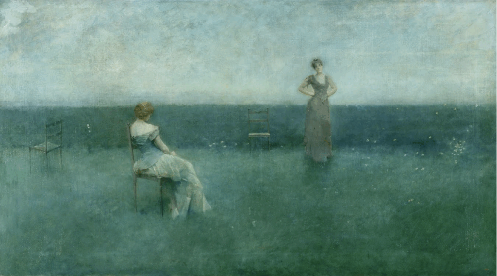 tonalism: Thomas Dewing, The Recitation, 1891, Detroit Institute of Arts, Detroit, MI, USA.
