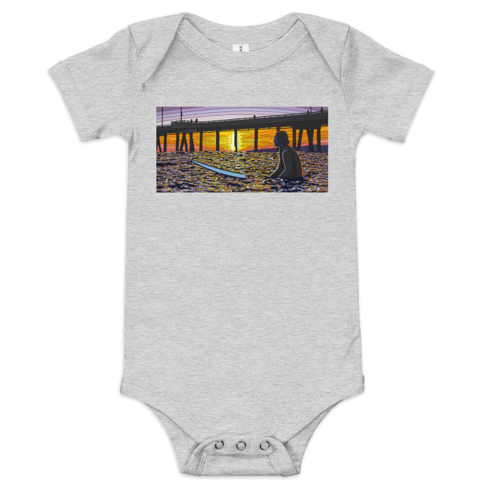 A Surfer's Moment of Zen - Baby short sleeve one piece