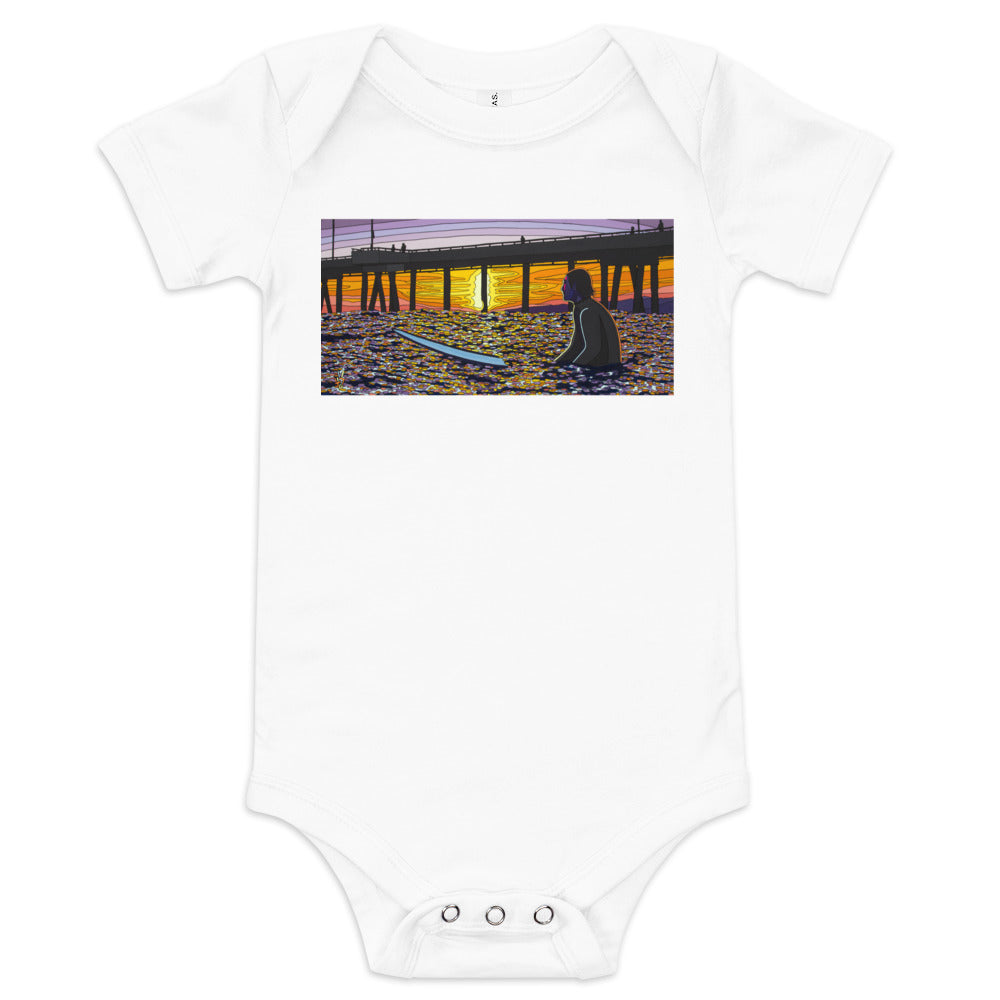 A Surfer's Moment of Zen - Baby short sleeve one piece