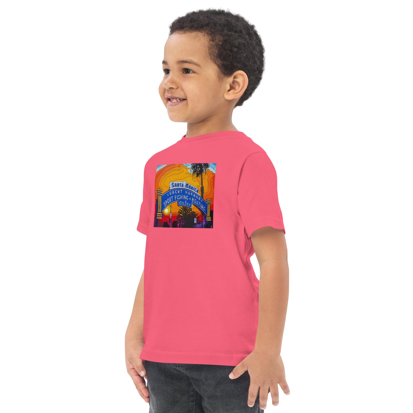 Santa Monica Pier Sign - Toddler jersey t-shirt