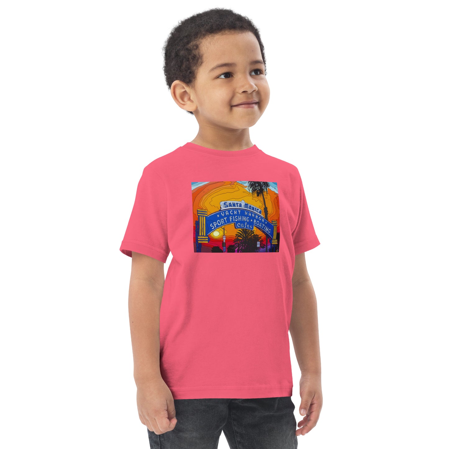 Santa Monica Pier Sign - Toddler jersey t-shirt